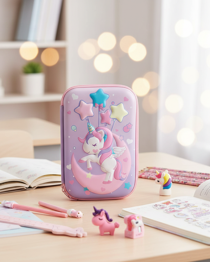 unicorn school pencil case - lifestyle