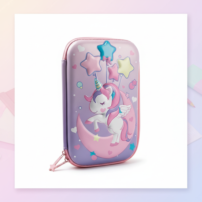 unicorn school pencil case - white-bg