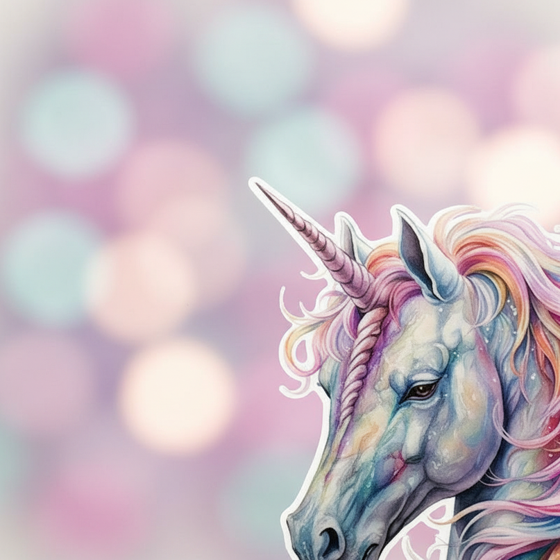 unicorn scrapbook stickers - detail