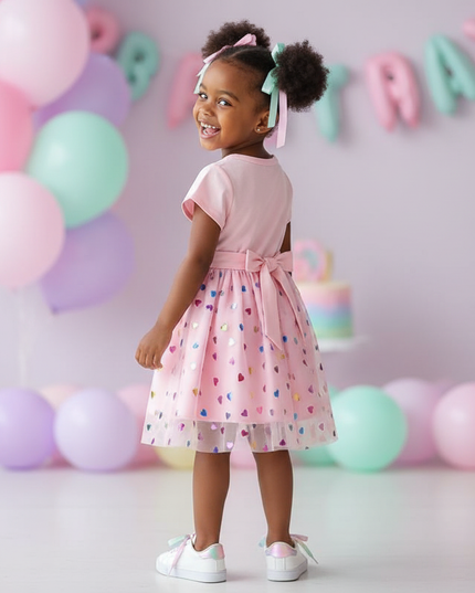 unicorn sequin dress flying sleeve - back