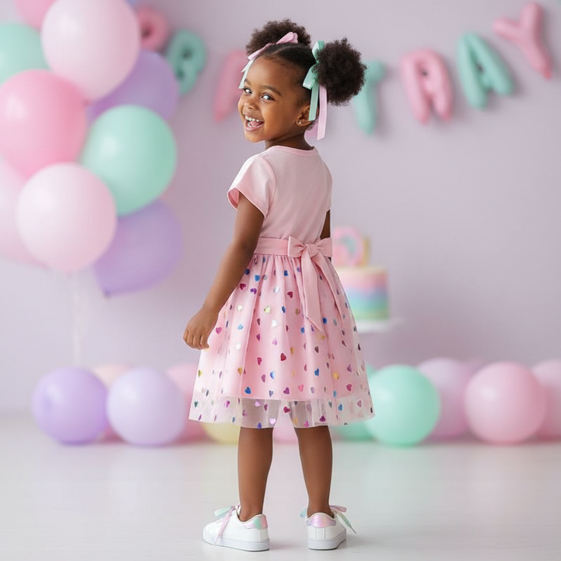 unicorn sequin dress flying sleeve - back