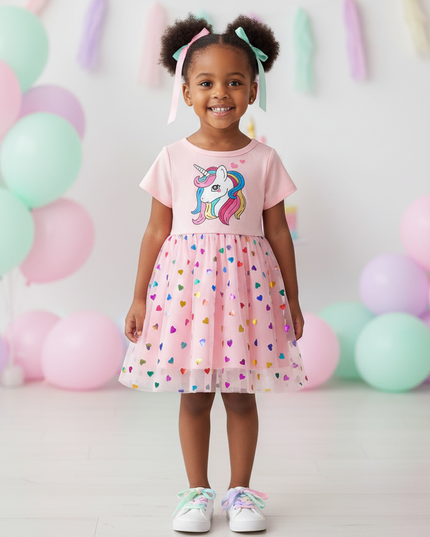 unicorn sequin dress flying sleeve - detail