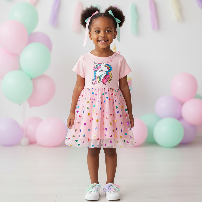 unicorn sequin dress flying sleeve - detail