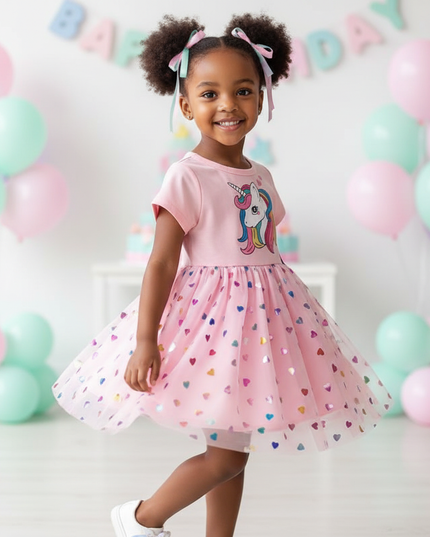 unicorn sequin dress flying sleeve - three-quarter
