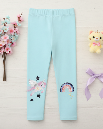unicorn sequin leggings - flat-lay
