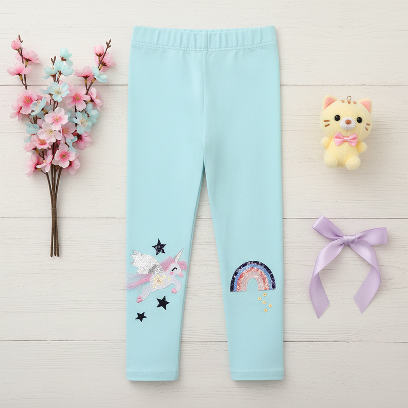 unicorn sequin leggings - flat-lay