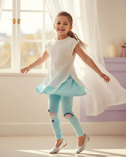 unicorn sequin leggings - in-use