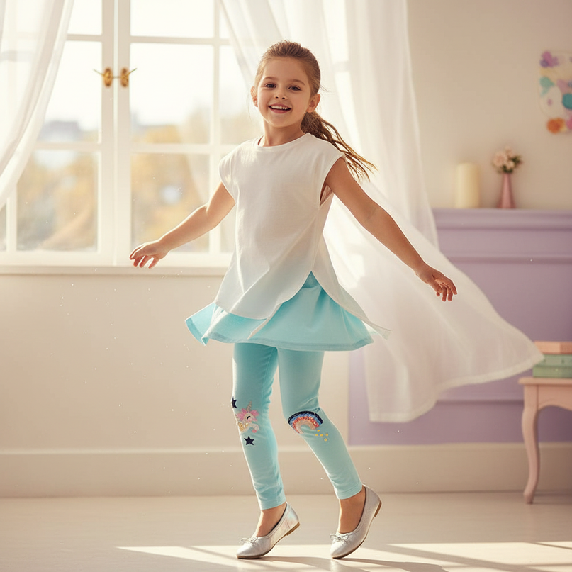 unicorn sequin leggings - in-use