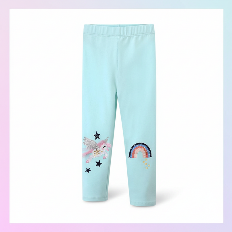 unicorn sequin leggings - white-bg
