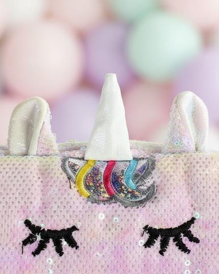 unicorn sequin pencil case - detail