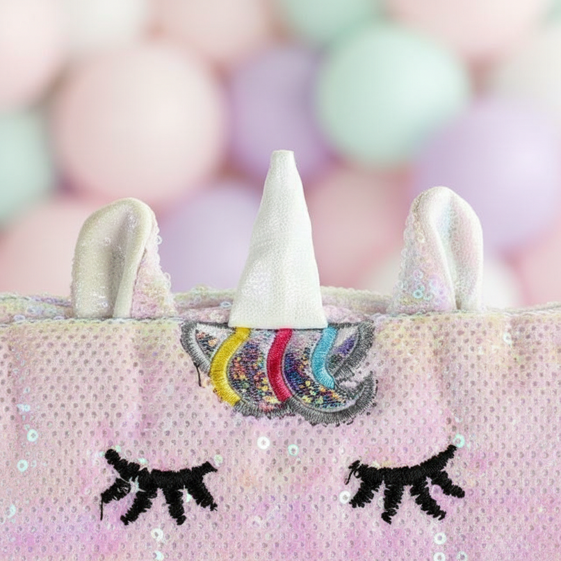 unicorn sequin pencil case - detail