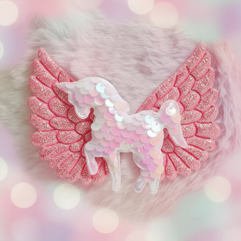 unicorn sequin purse - detail