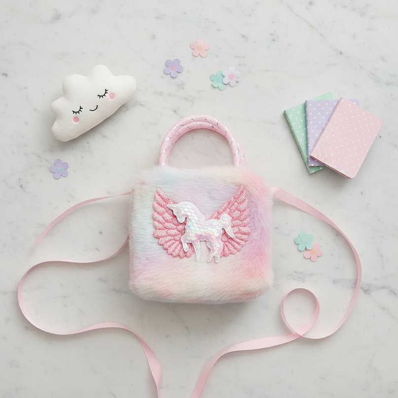 unicorn sequin purse - flat-lay