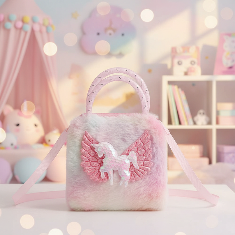 unicorn sequin purse - lifestyle