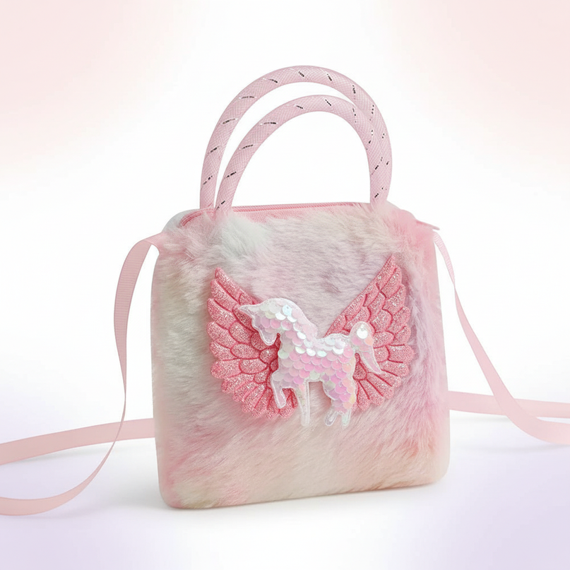 unicorn sequin purse - white-bg
