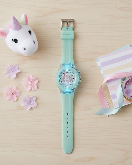 unicorn sequin watch - flat-lay