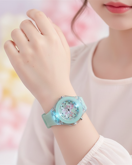 unicorn sequin watch - in-use
