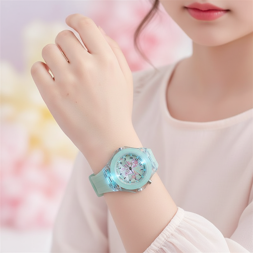 unicorn sequin watch - in-use