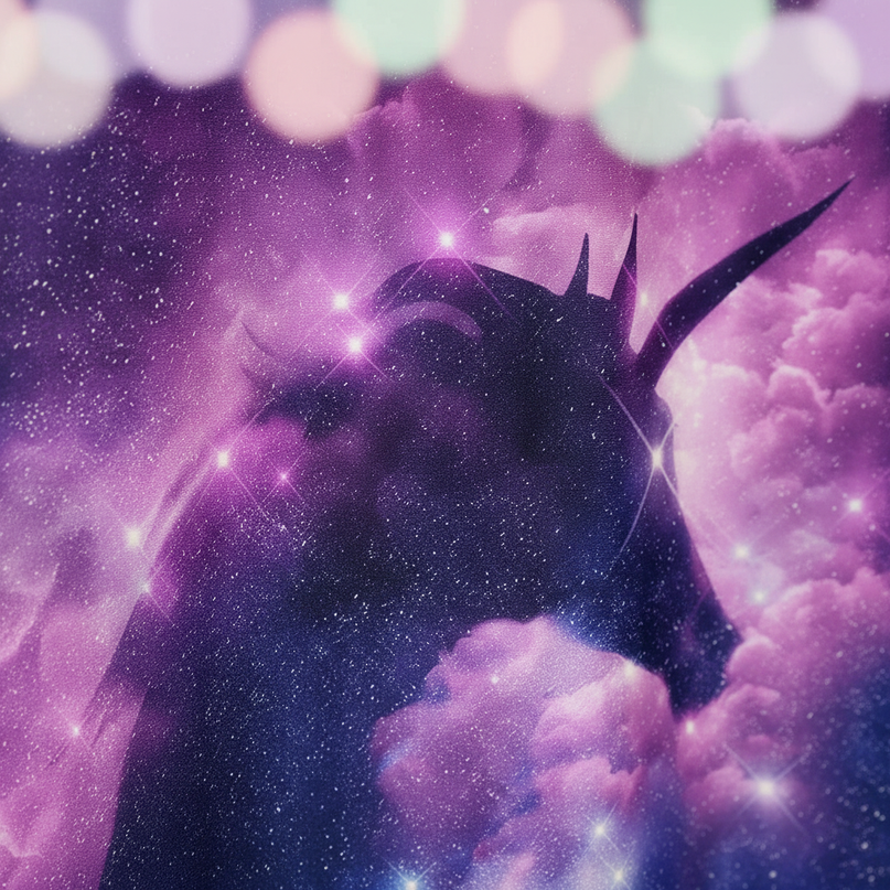 unicorn shadow shower curtain - detail