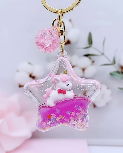 unicorn shaker keychain - detail