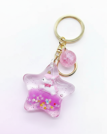 unicorn shaker keychain - white-bg