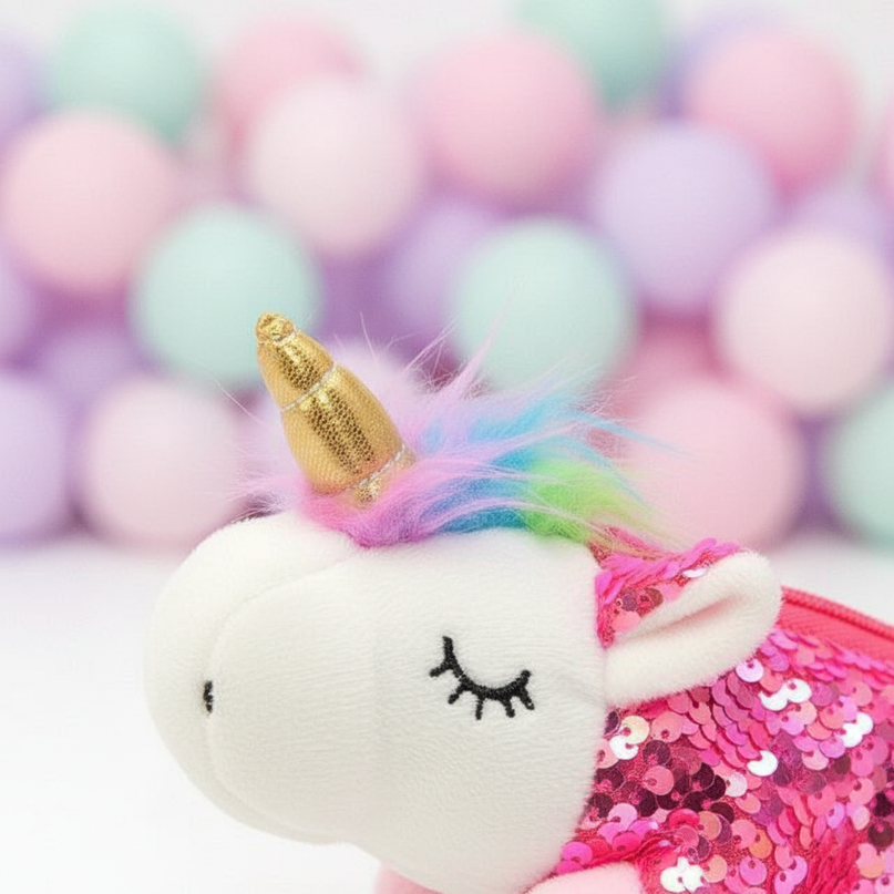 unicorn shaped pencil case - detail