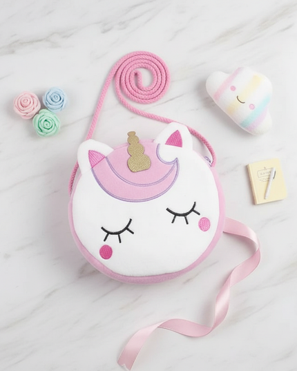 unicorn shaped purse - flat-lay