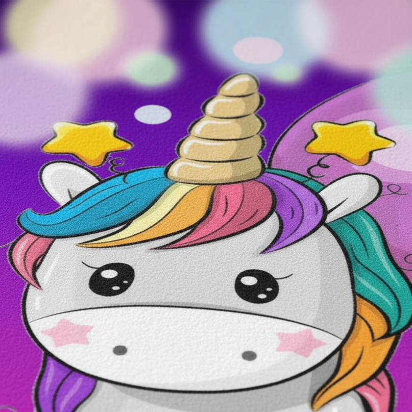 unicorn shaped rug - detail