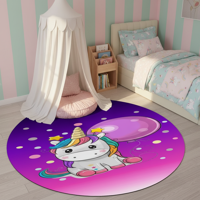 unicorn shaped rug - lifestyle