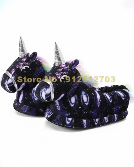 unicorn shaped slippers - white-bg