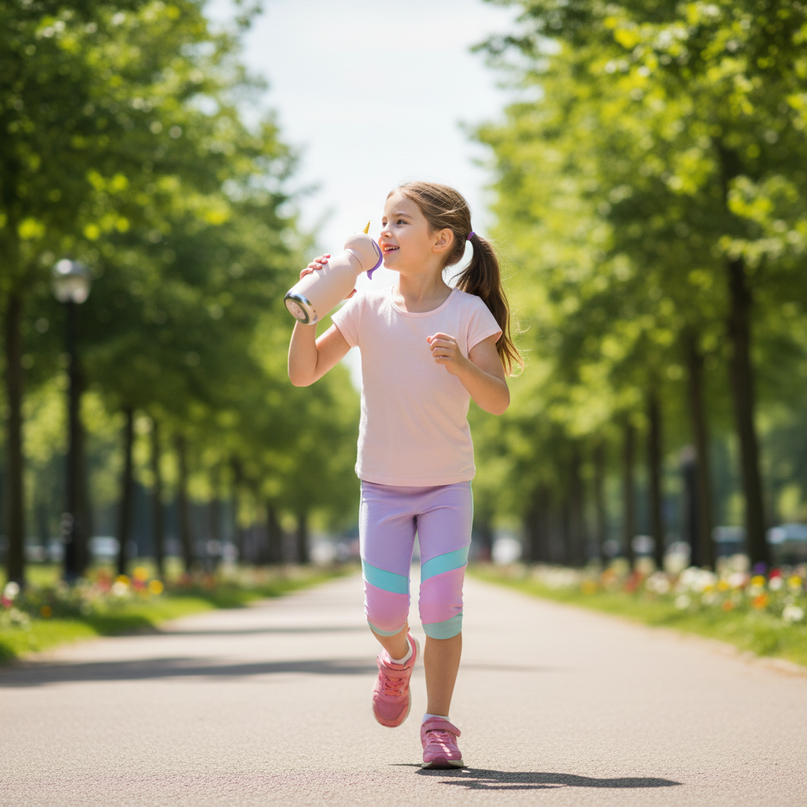 unicorn shaped water bottle - in-use