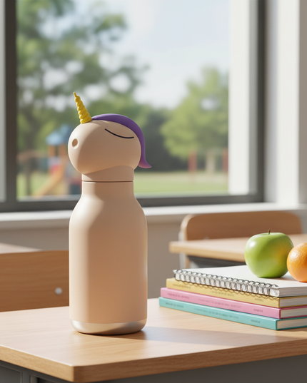 unicorn shaped water bottle - lifestyle