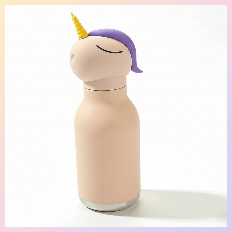 unicorn shaped water bottle - white-bg