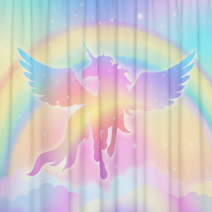 unicorn sheer curtains - detail