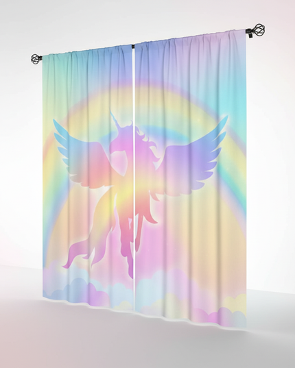 unicorn sheer curtains - white-bg