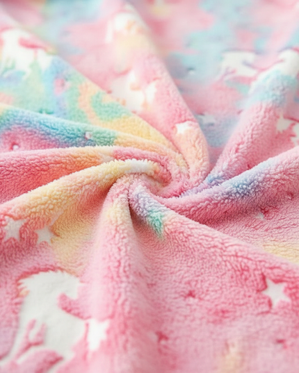 unicorn sherpa blanket - detail