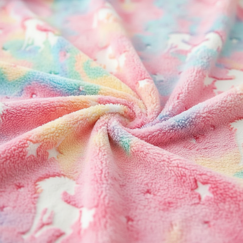 unicorn sherpa blanket - detail