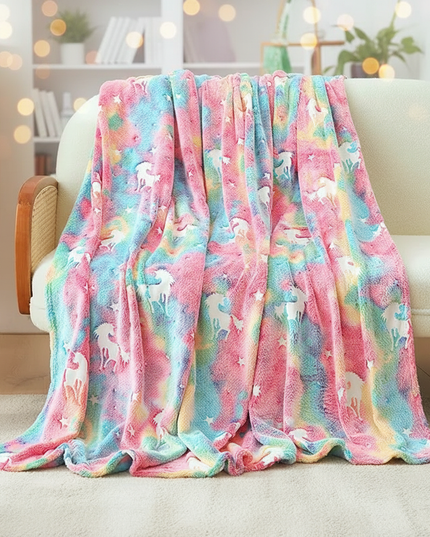 unicorn sherpa blanket - lifestyle