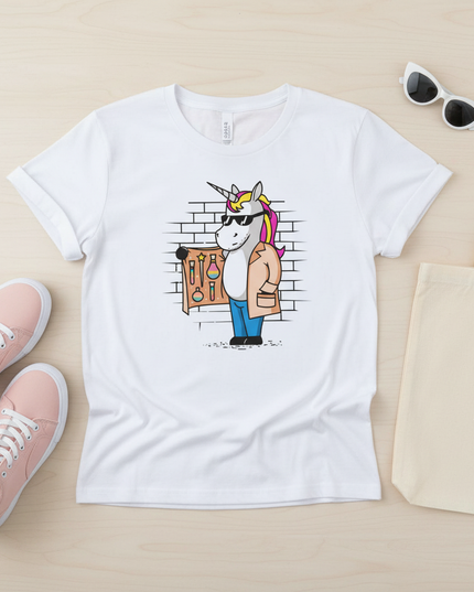 unicorn shirt adults - flat-lay