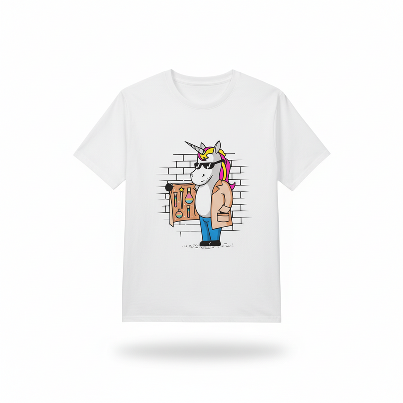 unicorn shirt adults - white-bg