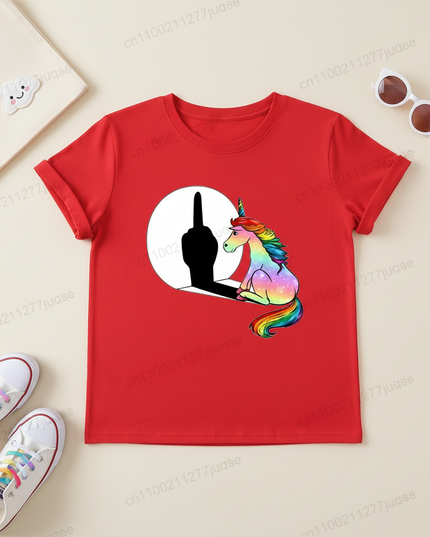 unicorn shirt boy - flat-lay