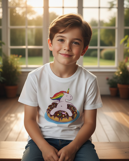 unicorn shirt boys - in-use