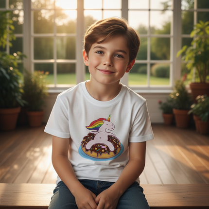 unicorn shirt boys - in-use