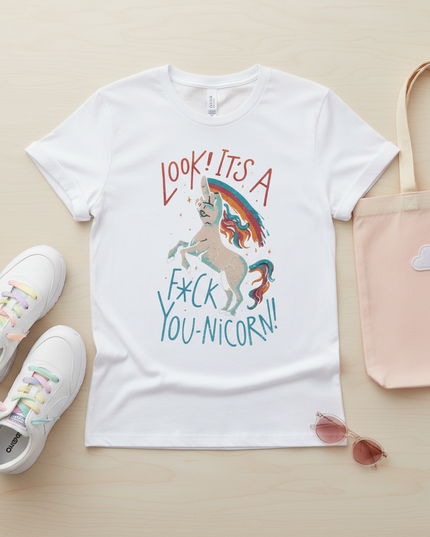 unicorn shirt daughter - flat-lay