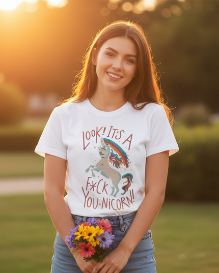 unicorn shirt daughter - in-use