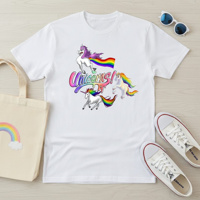unicorn shirt men - flat-lay