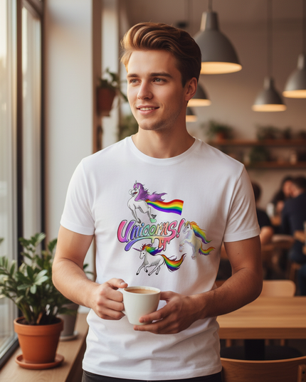 unicorn shirt men - in-use