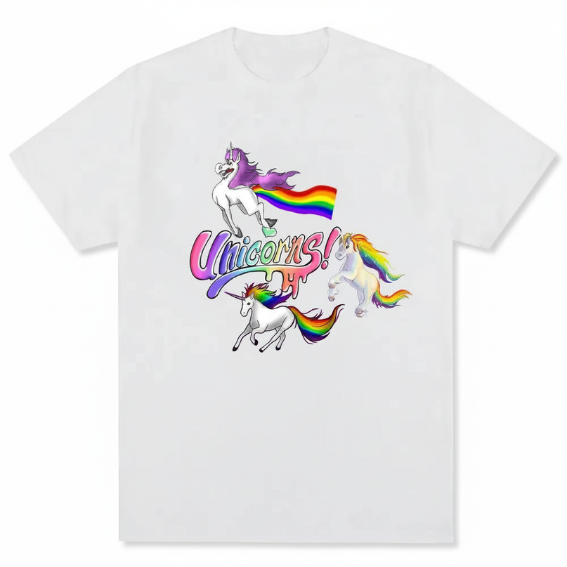unicorn shirt men - white-bg