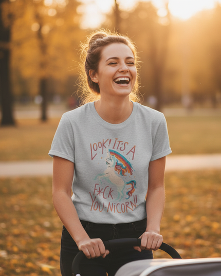 unicorn shirt mom - in-use