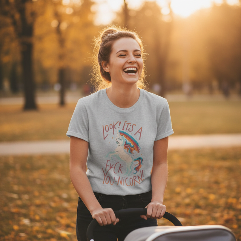 unicorn shirt mom - in-use